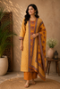 Yellow Cotton Floral Printed Salwar Suit