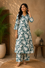 Green Floral Designed Cotton Salwar Suit