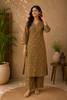 Dark Yellow Floral Designed Cotton Salwar Suit