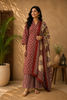 Red Floral Designed Cotton Salwar Suit