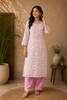 White Multicolor Floral Print Cotton Straight Salwar Suit