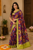 Purple Floral Prints Fancy Georgette Saree