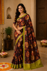 Dark Red Floral Prints Fancy Georgette Saree