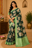 Bottle Green Floral Prints Fancy Georgette Saree