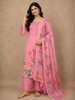 Soft Candy Pink Floral Printed Design Cotton Salwar Suit with Dupatta