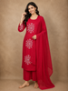 Queen Pink Thread Embroidered Design Cotton Salwar Suit with Dupatta