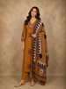 Mustard Yellow Mirror Embroidered Design Cotton Salwar Suit with Dupatta