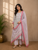 Light Green Cotton Straight Cut Salwar Suit for Girls Adorned with Floral Prints Paired with Dupatta