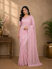 Baby Pink Sequin Embroidered Design Georgette Saree