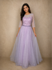 Lavender Sequins Embellished Design Net Gown