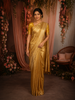 Luxury Antique Gold Zari Woven Design Pure Kanchipuram Silk Saree with Zari Border