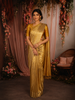 Rich Antique Gold Zari Woven Design Pure Kanchipuram Silk Saree with Textured Border