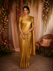Classic Antique Gold Zari Woven Design Pure Kanchipuram Silk Saree with Zari Border
