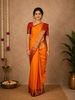 Orange Zari Woven Design Pure Kanchipuram Silk Saree