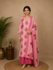 Pink Floral Designed Cotton Salwar Suit
