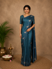 Teal Blue Butta Woven Design Banarasi Silk Saree