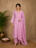 Blush Pink Floral Printed Cotton Salwar Suit Set