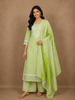 Light Green Floral Design Cotton Salwar Suit With Dupatta