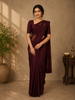 Wine Maroon Floral Woven Pure Kanchipuram Silk Saree