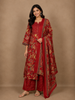 Red Floral Printed Cotton Salwar Suit with Dupatta – Daily & Festive Wear