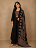 Black Ajrakh Printed Design Cotton Salwar Suit with Dupatta
