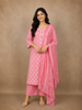Blush Pink  Butta Printed Design Cotton Straight Cut Salwar Suit with Dupatta