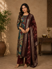 Multicolor Floral Printed Semi Silk Salwar Suit