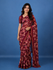 Maroon Floral Design Georgette Saree
