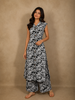 Black Floral Printed Design Cotton Co-ord Set