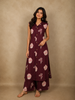 Dark Purple Floral Printed Design Cotton Co-ord Set