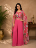 Pink Floral Printed Georgette Palazzo Salwar Suit Online