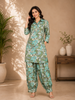 Green Floral Printed Cotton Salwar Suit