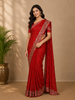 Red Abstract Designed Georgette Saree