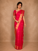 Rani Pink Butta Woven Kanchipuram Silk Saree with Rich Zari Border