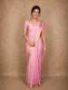 Light Pink Zari Butta Woven Design Pure Kanchipuram Silk Saree with Contrast Zari Border
