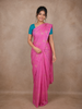 Pastel Pink Peacock Butta Woven Design Pure Kanchipuram Silk Saree with Contrast Border