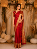 Maroon Butta Woven Design Pure Kanchipuram Silk Saree with Zari Woven Border
