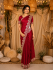 Pink Floral Sequins Embroidered Satin Saree