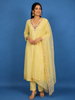 Yellow Floral Embroidered Silk Cotton Salwar Suit