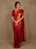 Red Diamond Butta Woven Pure Kanchipuram Silk Saree With Zari Border