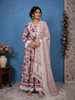Prominent Pink Floral Printed Cotton Salwar Suit