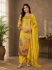 Mustard Yellow Embroidered Design Tissue Silk Salwar Suit
