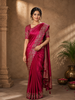Queen Pink Floral Designed Bridal Banarasi Silk Saree
