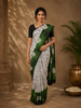 White Warli Designed Cotton Saree