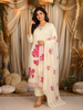 Soft Ivory Floral Printed Design Cotton Salwar Suit with Dupatta