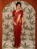 Deep Crimson Red Checked Zari Woven Design Pure Kanchipuram Silk Saree with Zari Border