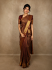 Burgundy Flower Zari Woven Design Pure Kanchipuram Silk Saree with Zari Border