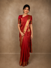 Rani Pink Flower and Geometric Zari Woven Design Pure Kanchipuram Silk Saree with Zari Border