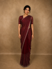 Deep Red Stone Embellished Design Space Silk Party Wear Saree