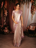 Soft Lavender Geometric Zari Woven Design Pure Kanchipuram Tissue Silk Saree with Peacock Zari Border